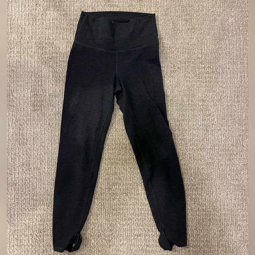 Gray Leggings with Tie Detail